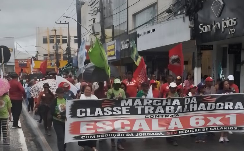Marcha pelo fim da escala 6x1 mobiliza trabalhadores em Arapiraca