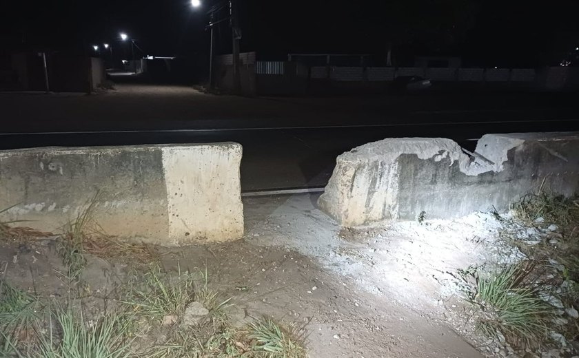 Homens são presos por destruir mureta de proteção de rodovia em Porto Real do Colégio