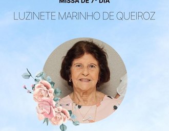 Familiares de Luzinete Marinho de Queiroz convidam para Missa de Sétimo Dia em Maceió