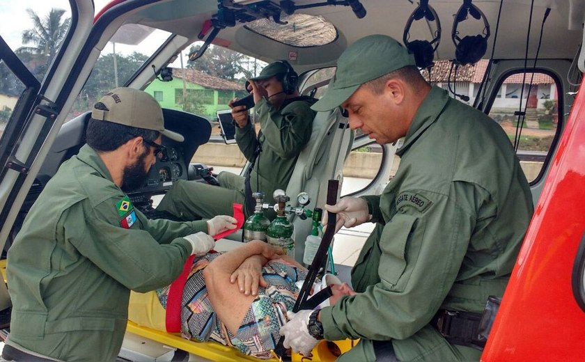 Vítimas de acidentes são resgatadas pelo helicóptero do Samu no interior