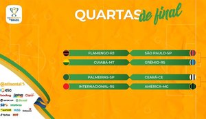 Copa do Brasil terá Fla x SP, Palmeiras x Ceará, Cuiabá x Grêmio e Inter x América-MG