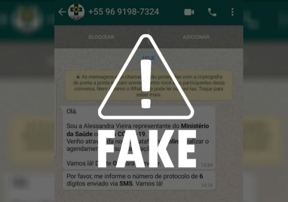 Ministério da Saúde não realiza agendamento de vacinação por WhatsApp