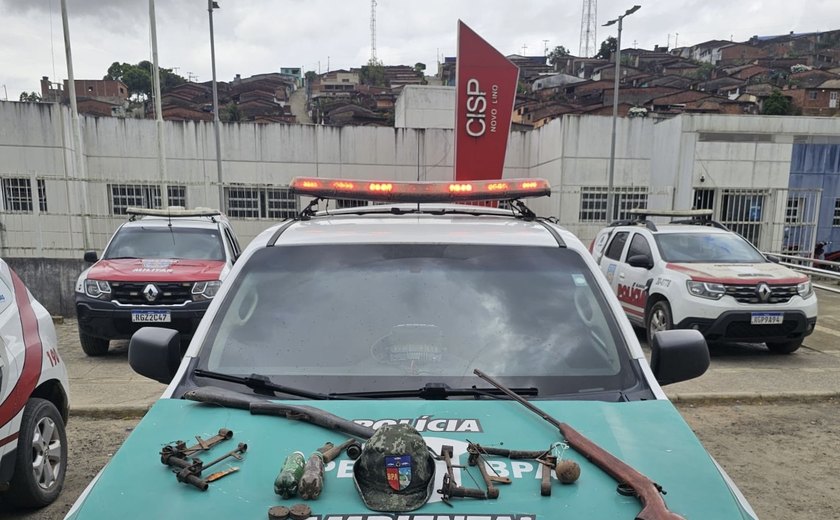 PM-AL apreende armas de fogo, resgata animais silvestres e registra crime de incêndio em fiscalizações no fim de semana
