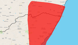Inmet emite nova alerta para elevados de chuvas de 100mm do litoral norte de AL até Maceió
