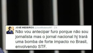 Senador antecipou 'bomba no JN' desta quinta envolvendo o STF