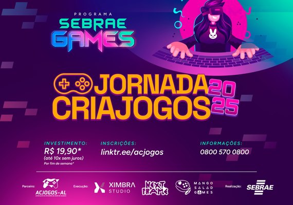 Jornada CriaJogos 2025 abre inscrições com capacitação intensiva para o mercado de games em Alagoas