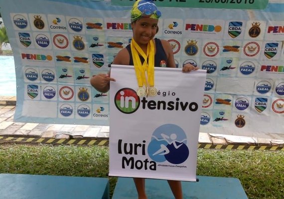 Atleta mirim faz segundo melhor tempo do país em campeonato de natação