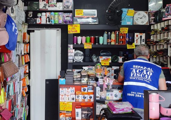 Fiscalização flagra lojas com produtos sem nota fiscal em cinco bairros de Maceió