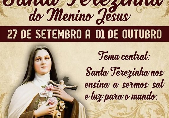 Festa de Santa Terezinha do Menino Jesus começa dia 27 e prossegue até 1º de outubro