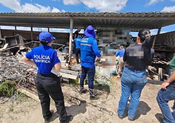 Polícia Científica coleta ração comercial em investigação sobre mortes de equinos