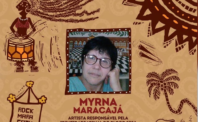 Myrna Maracajá assina criação de ilustrações que compõem identidade visual de bloco em 2024