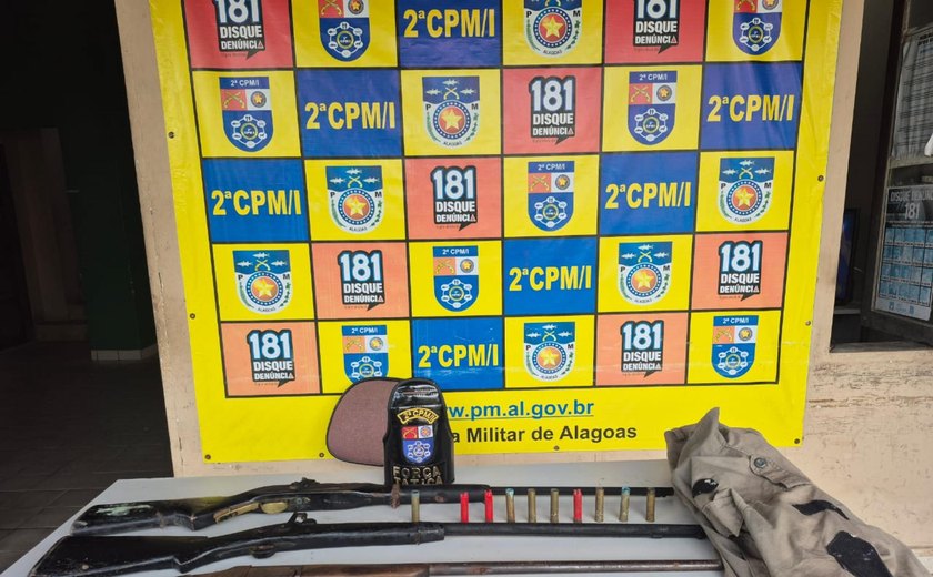 Armas de fogo e munições são apreendidas em acampamento clandestino de caça em Ipioca