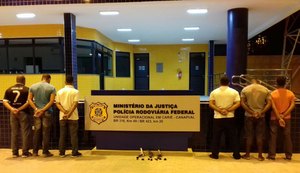 Polícia Rodoviária Federal prende seis suspeitos por porte ilegal de arma