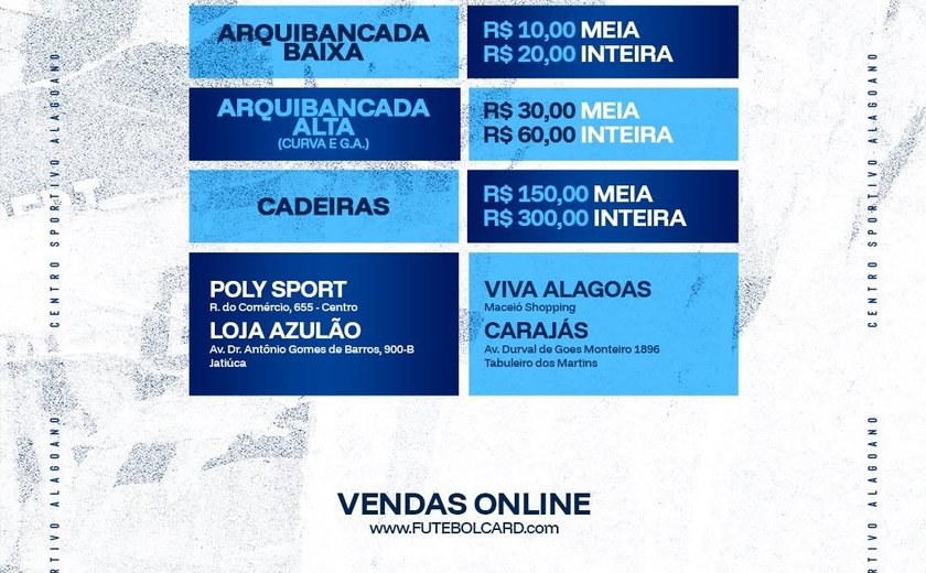 CSA inicia venda de ingressos para jogo que vale o acesso contra o Uberlândia