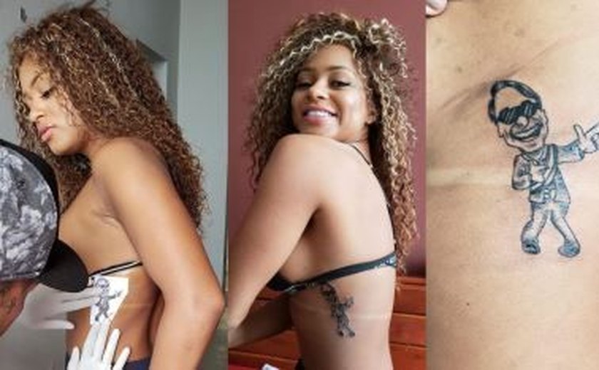Ex-Miss Bumbum tatua desenho de Bolsonaro no corpo: 'Me representa'