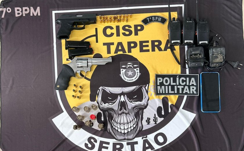 Polícia Militar apreende três armas e drogas no Sertão e na Zona da Mata
