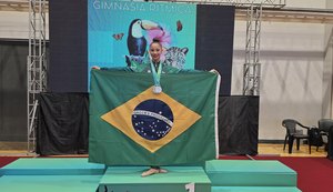 Com apoio da Selaj, atleta alagoana conquista cinco medalhas no Sul-Americano de Ginástica Rítmica