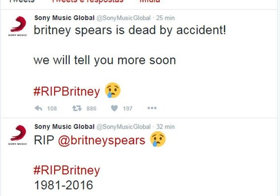 Hackers invadem contas de Sony e Bob Dylan para 'matar' Britney Spears