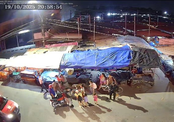 Vídeos: totem de videomonitoramento flagra agressão contra mulher na Feirinha do Tabuleiro