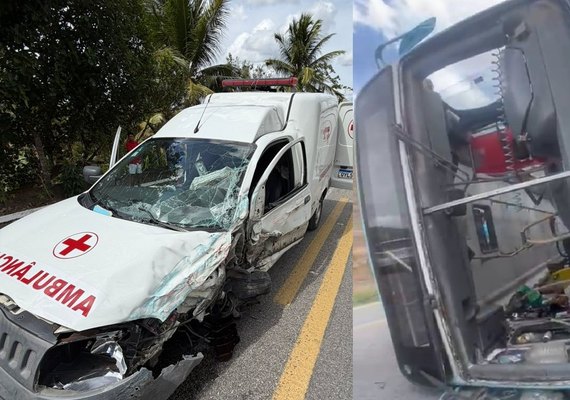 Três vítimas continuam internadas após colisão entre ônibus e ambulância em Maribondo