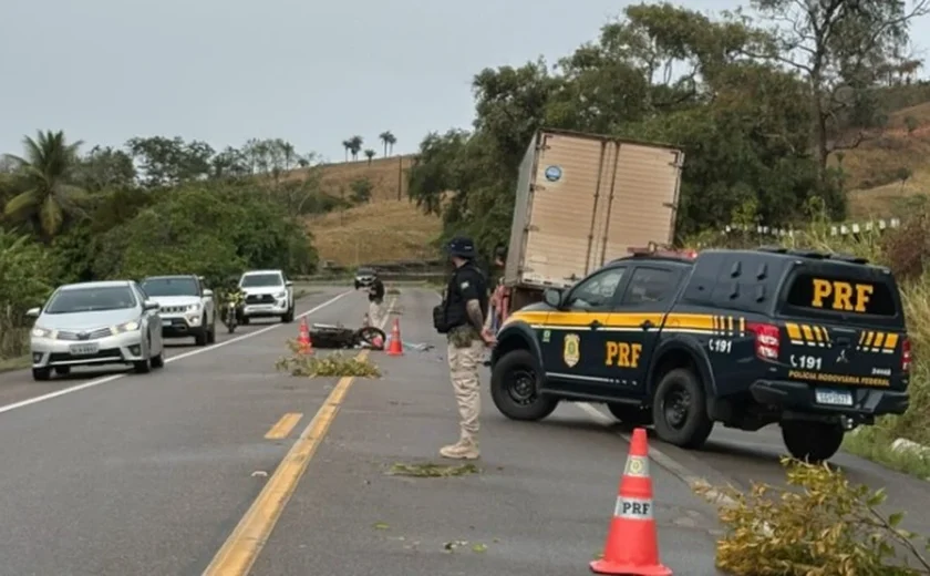 Motociclista morre após colidir na traseira de carreta na BR-316, no Agreste