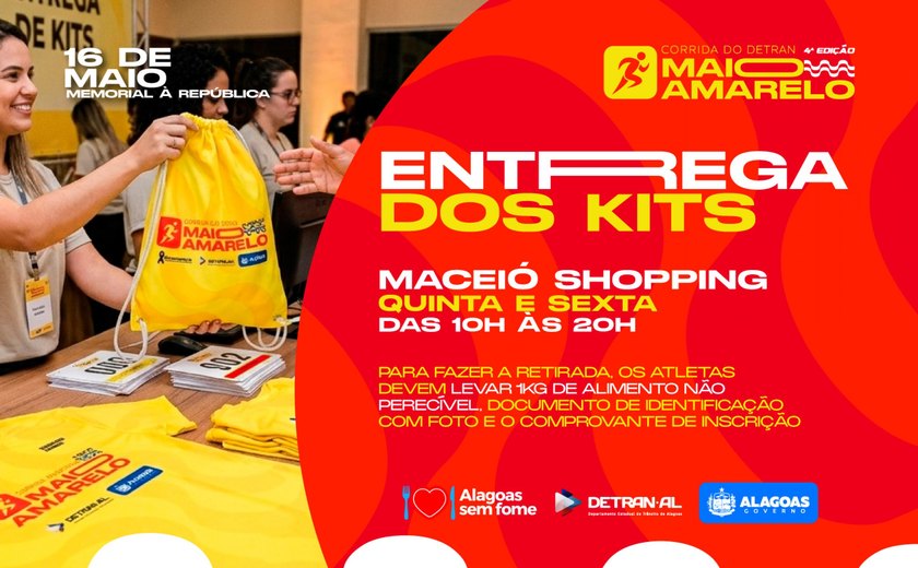 Retirada dos kits da Corrida Maio Amarelo 2026 acontece nesta quinta e sexta