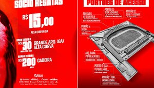 CRB inicia venda de ingressos para decisão contra o Fortaleza na Copa do Brasil