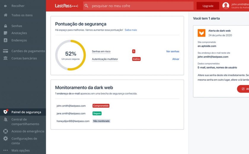 LastPass alerta usuários se detectar vazamentos de dados