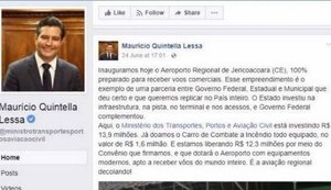 Ministro dos Transportes usa assessoria do ministério para cuidar de suas redes pessoais