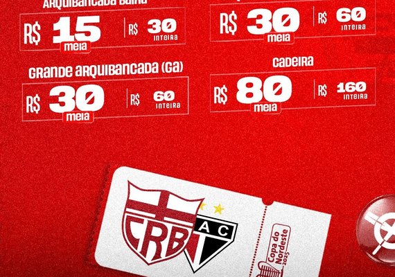 CRB anuncia preços dos ingressos para partida contra o Ferroviário-CE