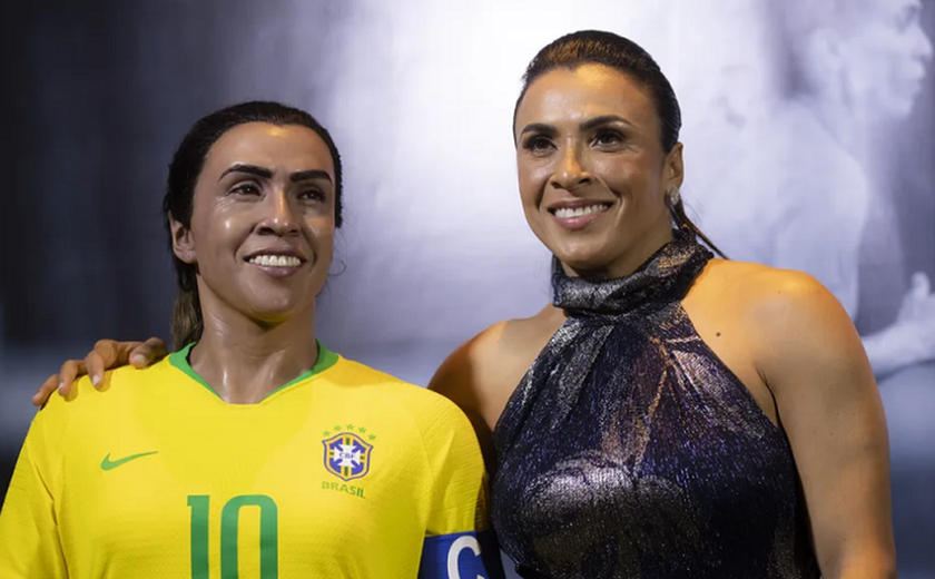 Alagoana Marta ganha estátua de cera no Museu da Seleção Brasileira