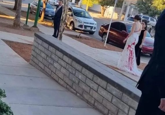 Sogra contrata trio para jogar tinta em vestido de noiva da nora e impedir casamento