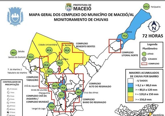 Defesa Civil de Maceió está em nível de alerta de monitoramento das chuvas