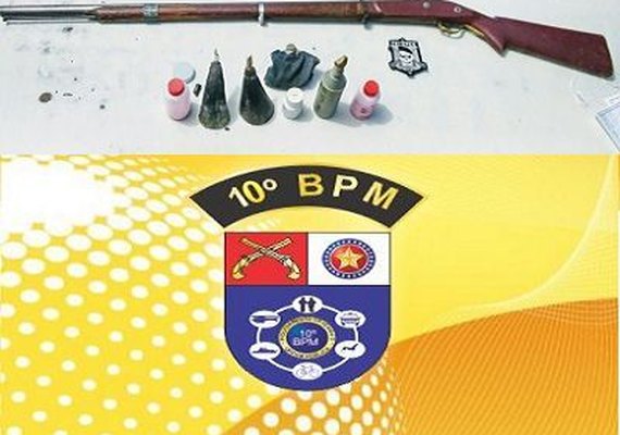 Pelopes do 10º BPM prende indivíduo por ameaçar irmã com espingarda