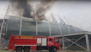 Incêndio atinge Arena Castelão, em Fortaleza