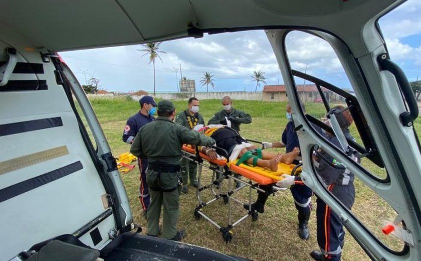 Samu Aeromédico resgata vítima de colisão na AL-105