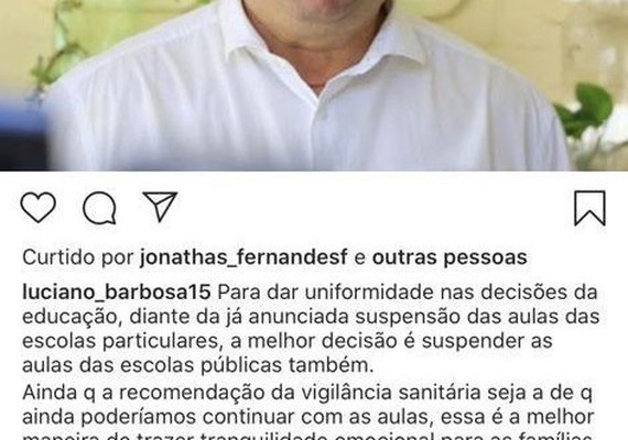 Aulas da rede estadual de ensino são suspensas em Alagoas