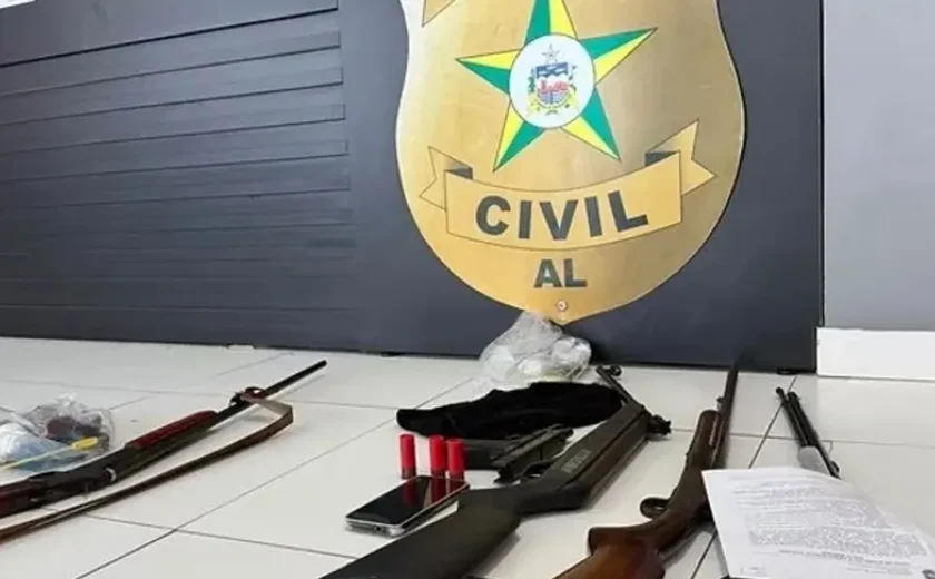 Operação Águas Turvas prende três pessoas e apreende armas e drogas no Sertão de Alagoas