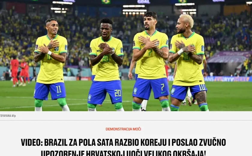 Imprensa da Croácia destaca atropelo do Brasil contra a Coreia: 'maior favorito da Copa'