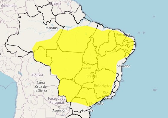 Inmet emite alerta de baixa umidade para 65 municípios de Alagoas