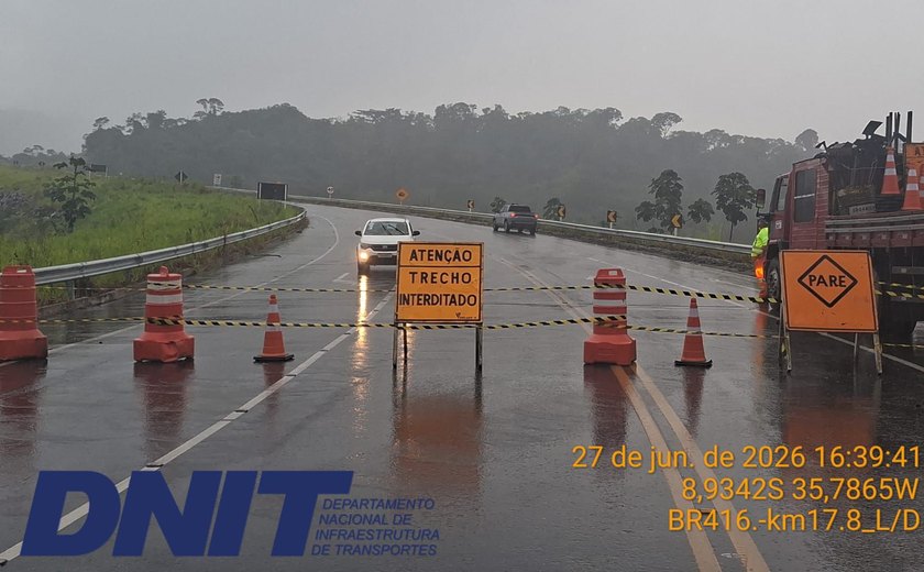 DNIT inicia recuperação da Serra da Catita após queda de rocha na BR-416