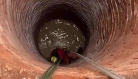 Bezerro é resgatado após cair em poço de 15 metros de profundidade em Feira Grande