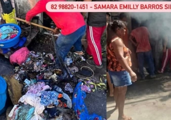 Incêndio destrói casa e mobiliza campanha para ajudar família no Jacintinho