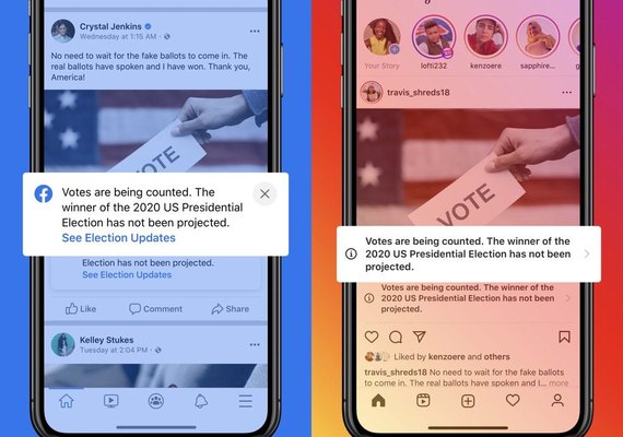 EUA: Facebook e Twitter terão alerta em posts que declarem vitória antecipada em eleições