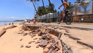 Trecho da orla da Jatiúca será interditado nesta quinta (9) para obra de contenção