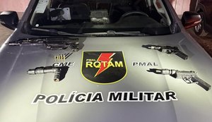 Polícia Militar apreende sete armas em ocorrências registradas em Maceió e no interior