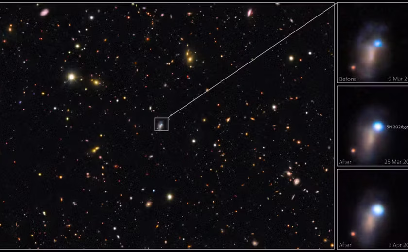 Astrônomos observam morte explosiva de estrela gigante pela 1ª vez