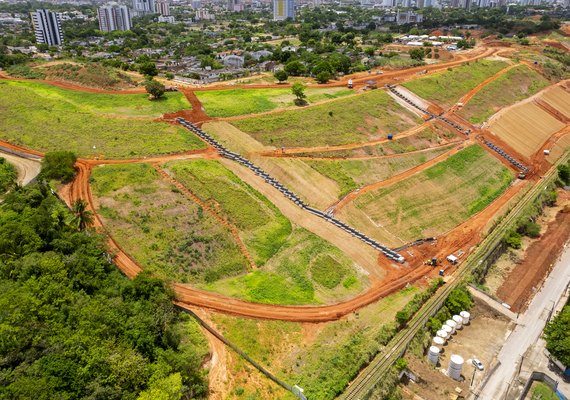 70% das obras de estabilização e drenagem da Encosta do Mutange estão concluídas