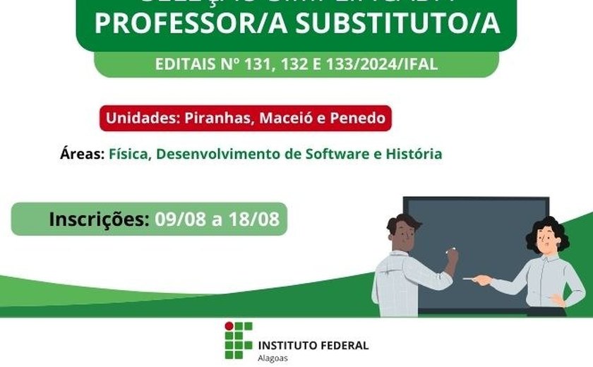 Ifal abre nova seleção para professores substitutos