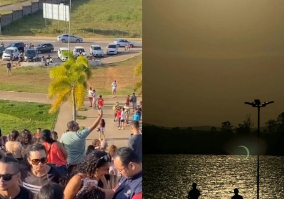 Arapiraquense registra foto do eclipse solar no Lago da Perucaba